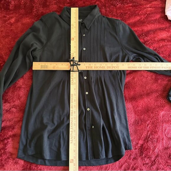 L.L. Bean Black Fitted Long Sleeve Button Down Shirt - Picture 7 of 7